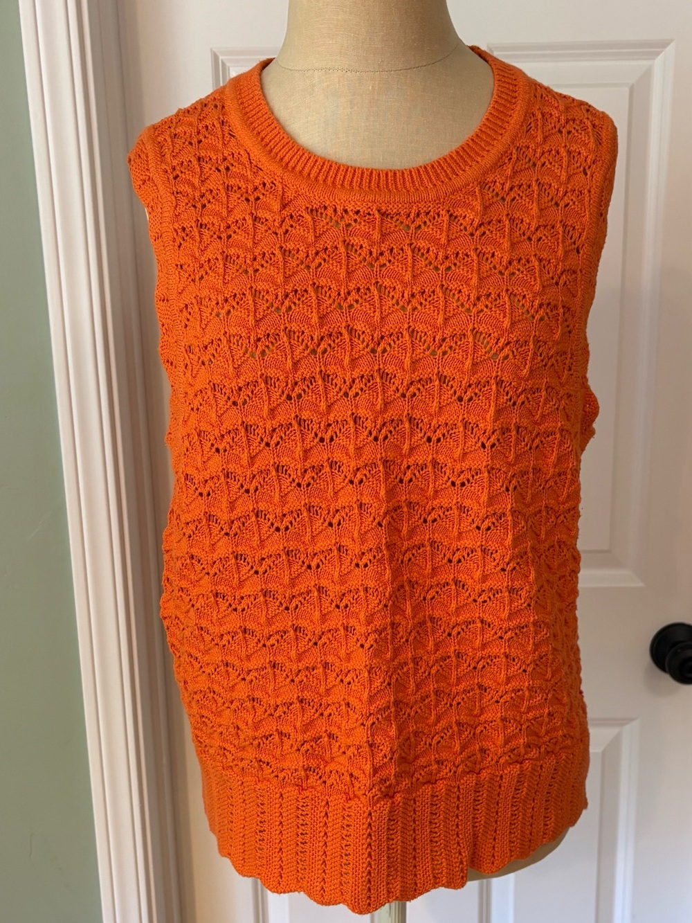 ME+EM Orange Sleeveless Knit Shell